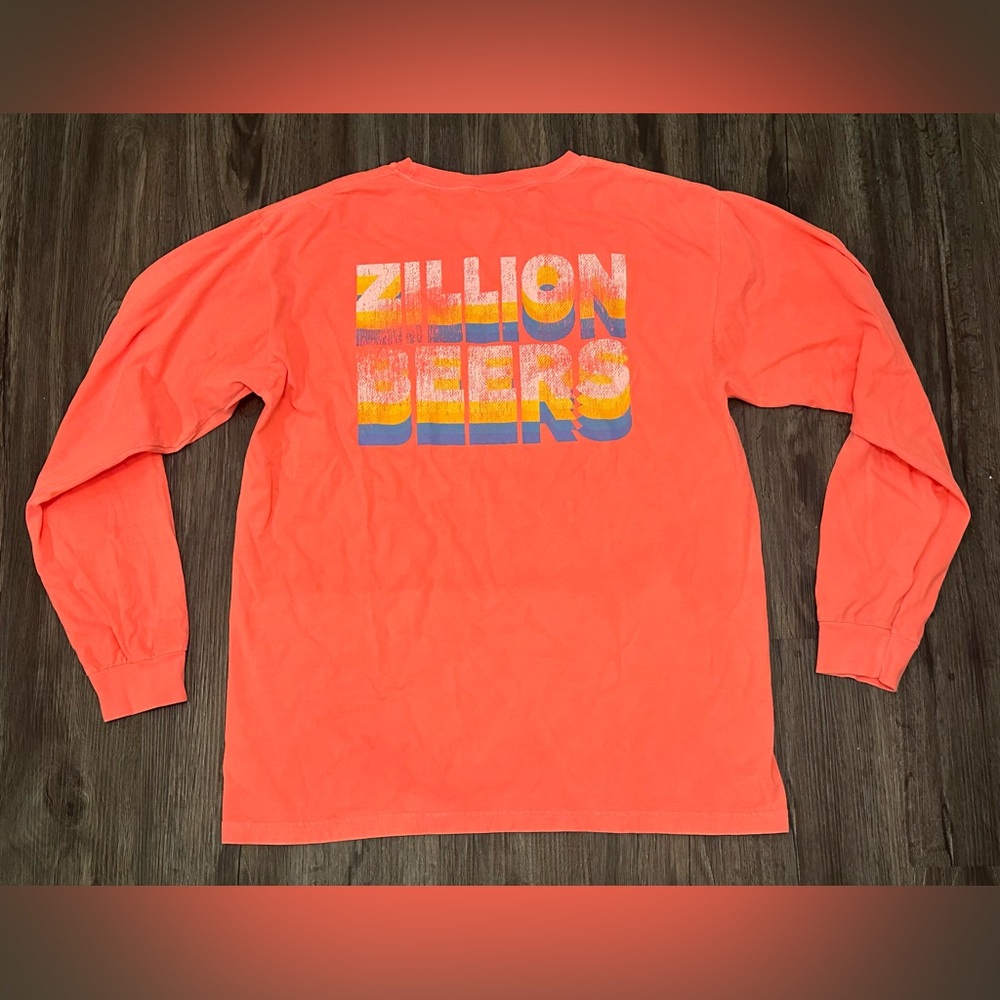 Men’s Barstool Zillion Beers Neon Pink/Yellow/Blue Pocket Long Shirt- Large